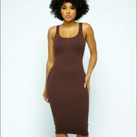 Bear Dance Dresses & Skirts - NWT BEAR DANCE Chocolate Ribbed Dress